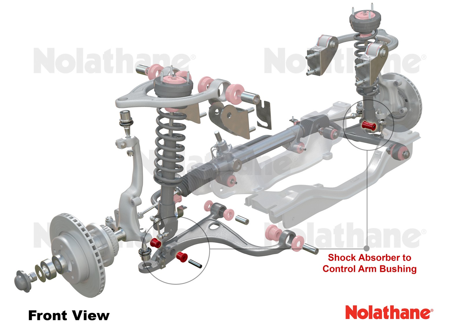 Front Shock Absorber - To Control Arm Bushing Kit to Suit Honda Civic 5th Gen and Integra DC2