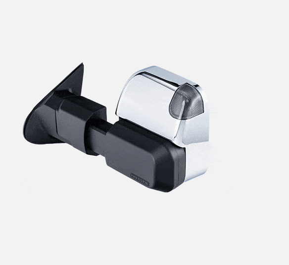 MSA Chrome Towing Mirror to suit Isuzu D-MAX 2020-on & Isuzu MU-X 2021-on - Electric, Indicators, Blind Spot Monitoring, Power Fold