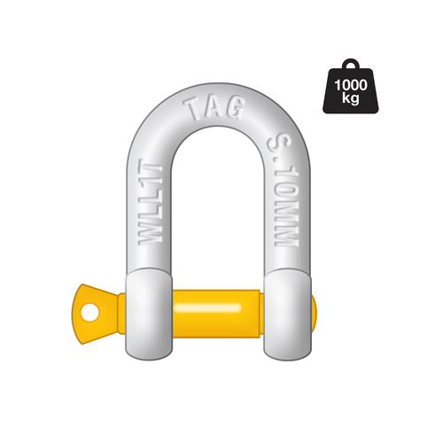 Go to TAG D-Shackle - 10mm, 1000kg, Drop Forged Carbon Steel