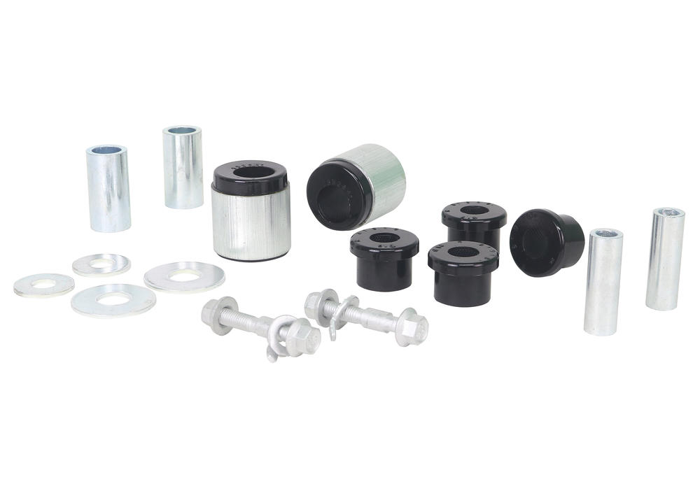 Vehicle Essential Bushing Kit with Camber Bolts, Caster Correction and Control Arm Bushings for Improved Steering, Alignment and Grip for 1996-2002 Mitsubishi Lancer Evolution AWD