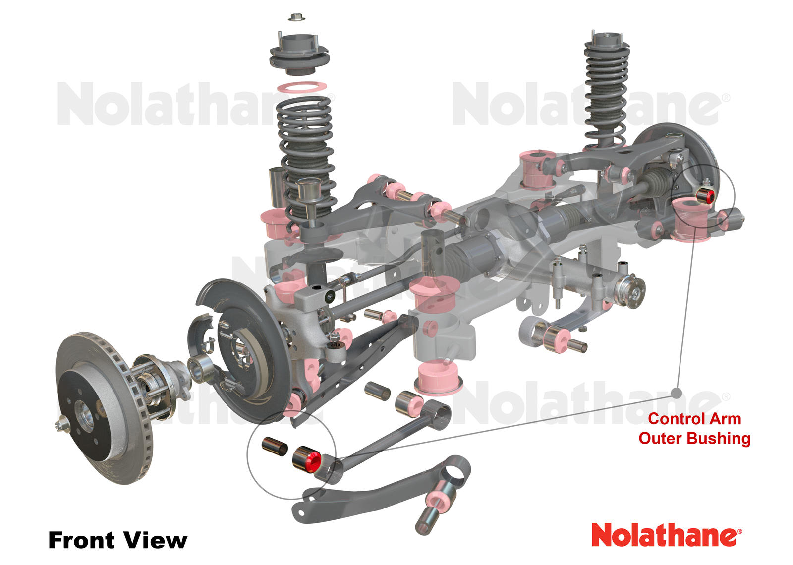 Rear Control Arm Lower Front - Outer Bushing Kit to Suit Nissan 350Z, 370Z, Skyline and Stagea