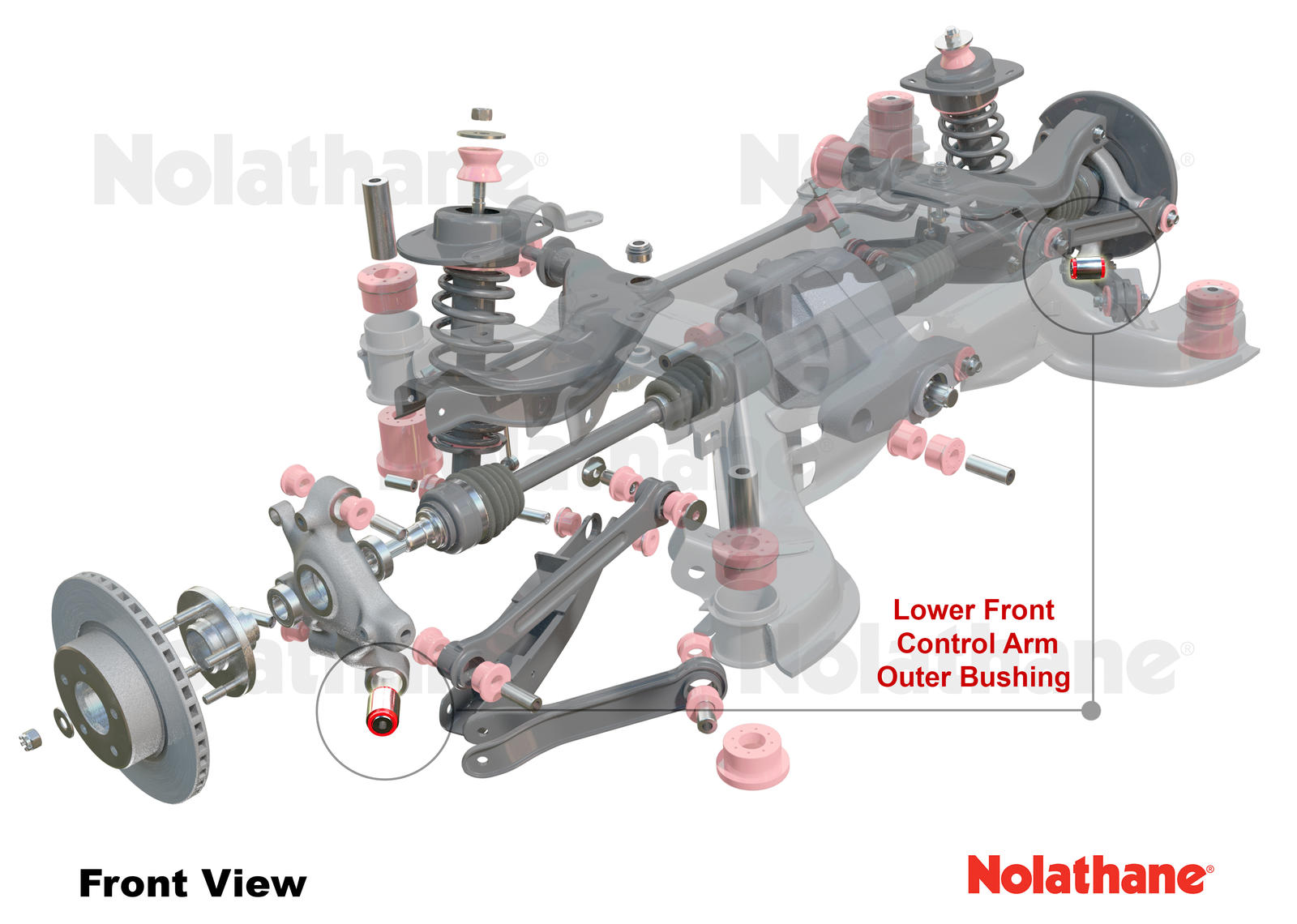 Rear Control Arm Lower Front - Outer Bushing Kit to Suit Nissan 350Z, 370Z, Skyline and Stagea