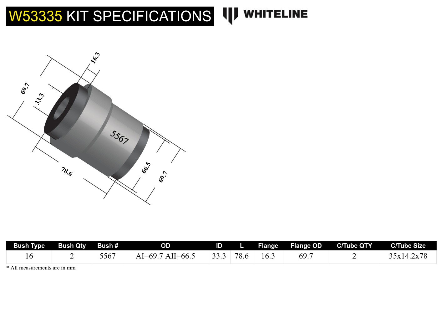 Front Radius Arm - Lower Bushing