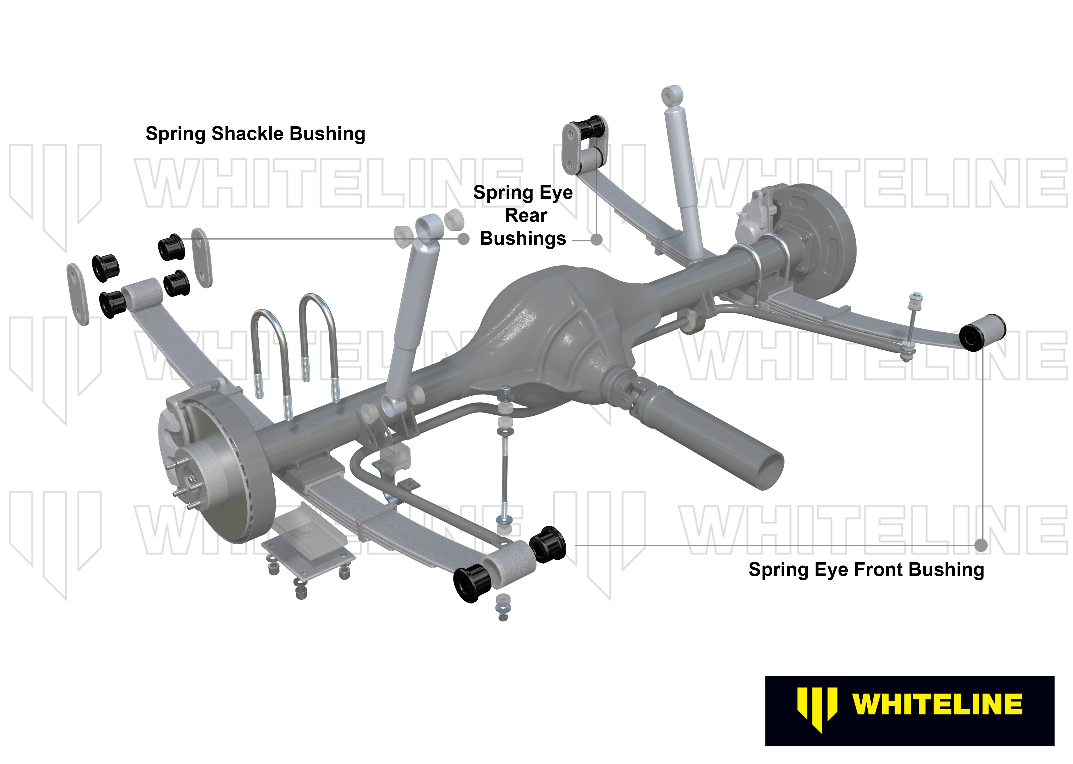 Rear Leaf Spring - Bushing Kit to Suit Ford Courier, Econovan and Mazda B Series Bravo