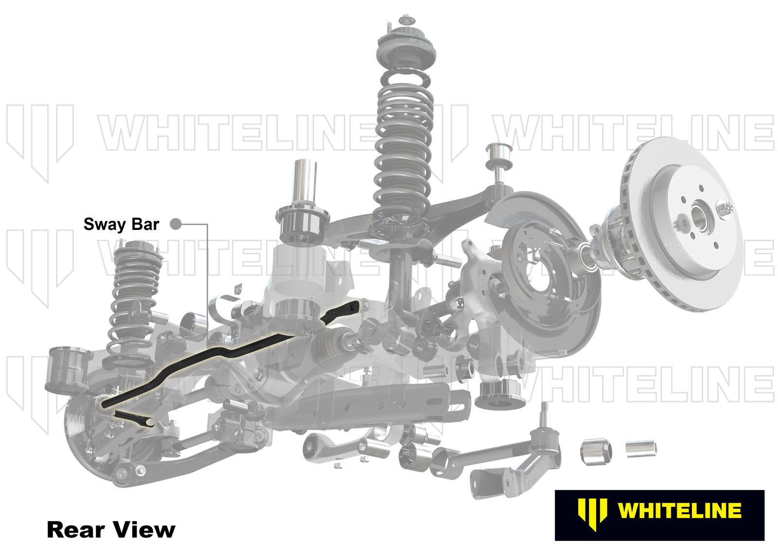 Rear Anti Roll Bar - 18mm 3 Point Adjustable to Suit Mitsubishi Mirage CE
