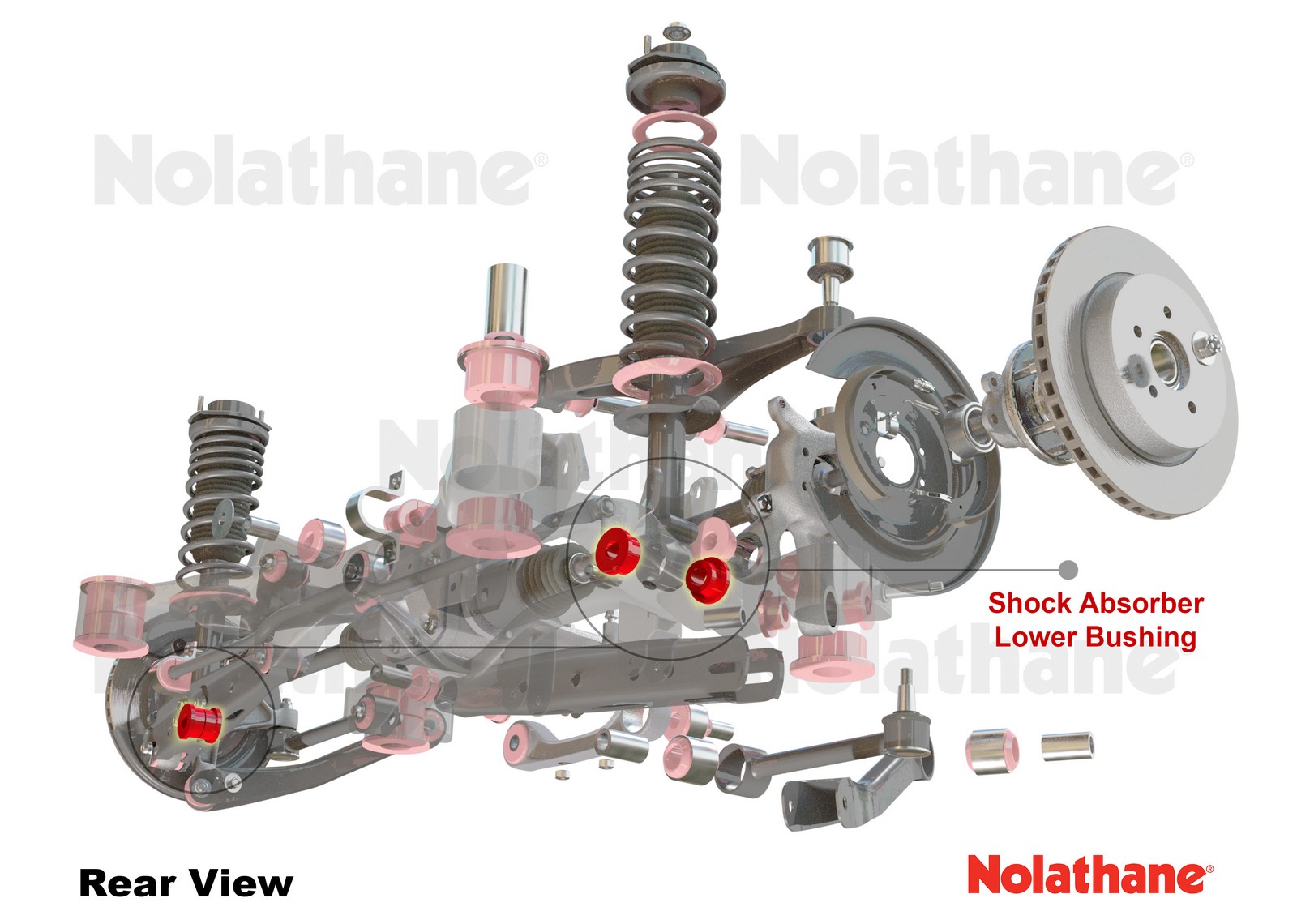 Rear Shock Absorber - Lower Bushing Kit to Suit Chrysler 300C and Dodge Challenger, Charger