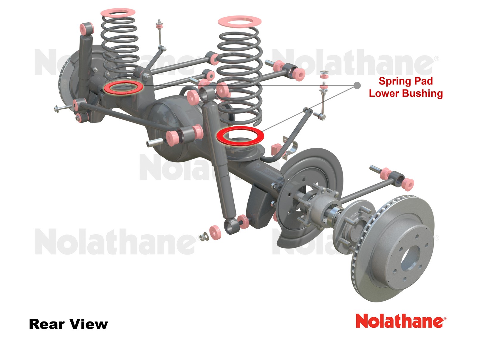 Rear Coil Spring Pad - Bushing Kit to Suit Toyota Land Cruiser 80, 105 and 100 Series