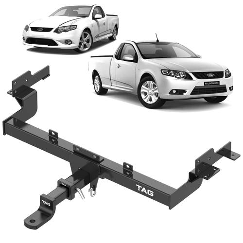 Go to TAG Heavy Duty Towbar to suit FPV Falcon (10/2004 - 06/2014), Pursuit (03/2003 - 2016), F6 (05/2005 - 2016), GS (09/2009 - 2016), Super Pursuit (04/2005 - 2010), Cobra (10/2007 - 2008), Ford Falcon (07/1998 - 10/2016)