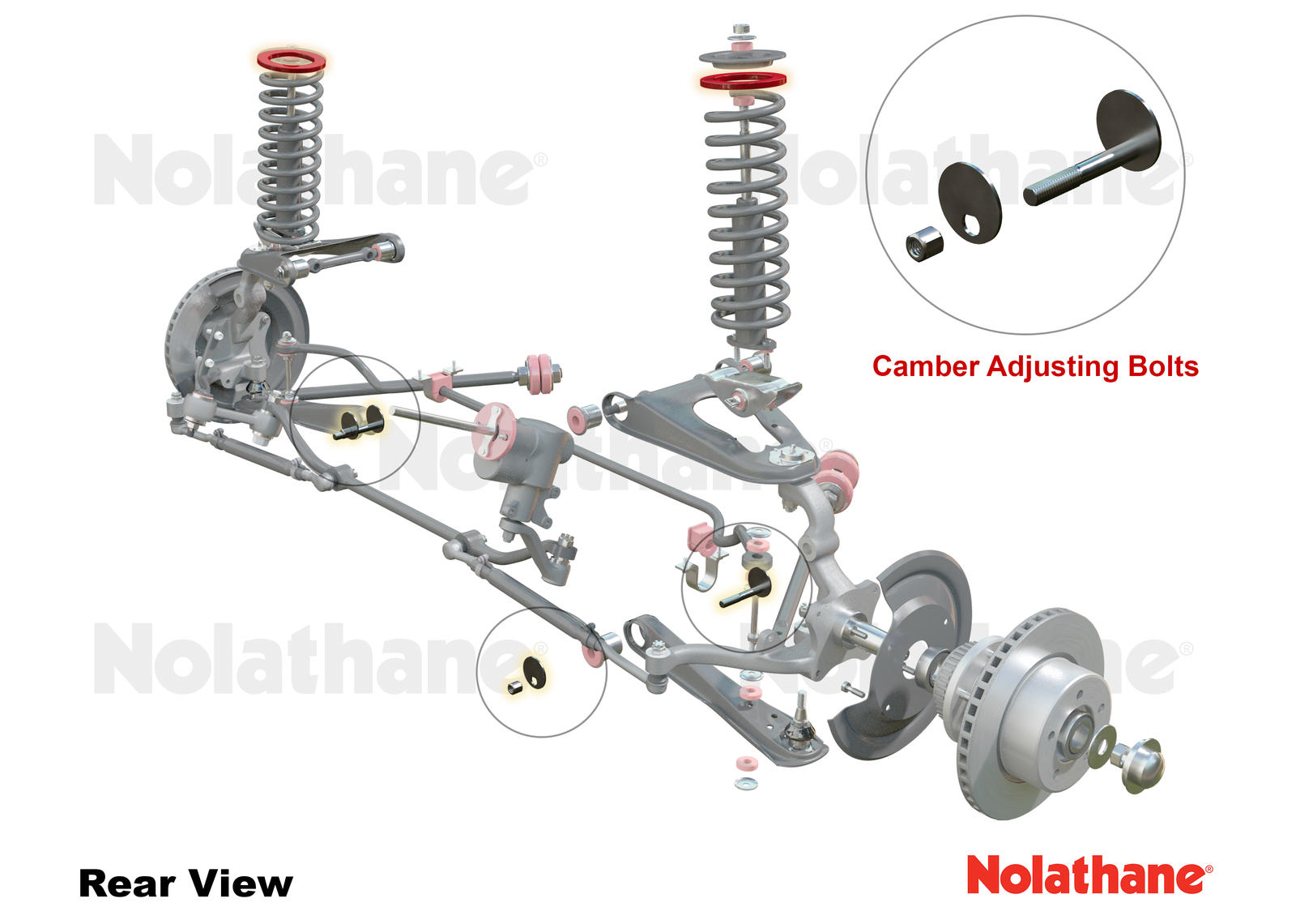 Front Lower Control Arm - Inner Camber Bolt Kit to Suit Ford Falcon/Fairlane XR-XD and Mustang Classic