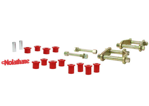 Rear Leaf Spring - Bushing and Greaseable Shackle/Pin Kit to Suit Nissan Navara D40 4wd