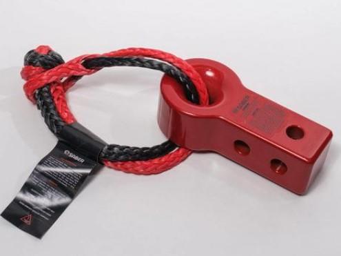 7075 Saber Alloy Recovery Hitch - Prismatic Red & 9K Soft Shackle