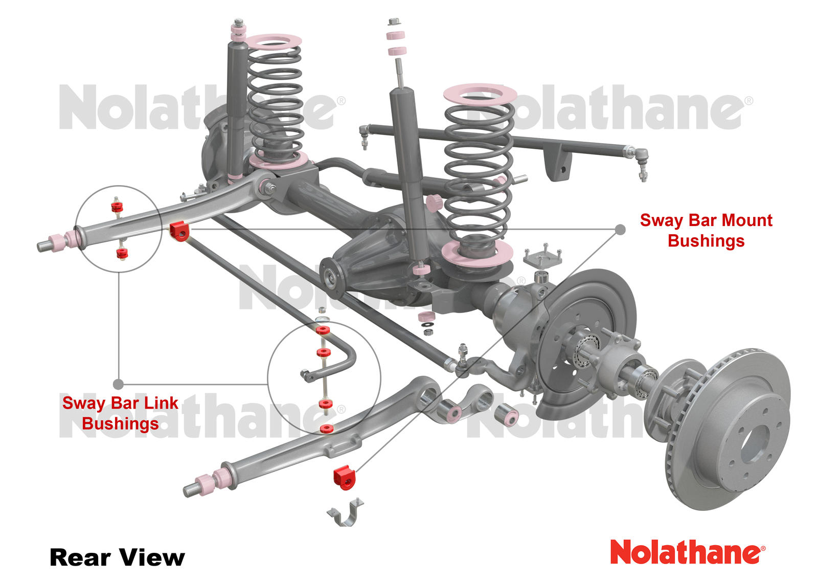 Front Sway Bar Mount and Link - Bushing Kit 31mm to Suit Toyota Land Cruiser 76, 78 and 79 Series