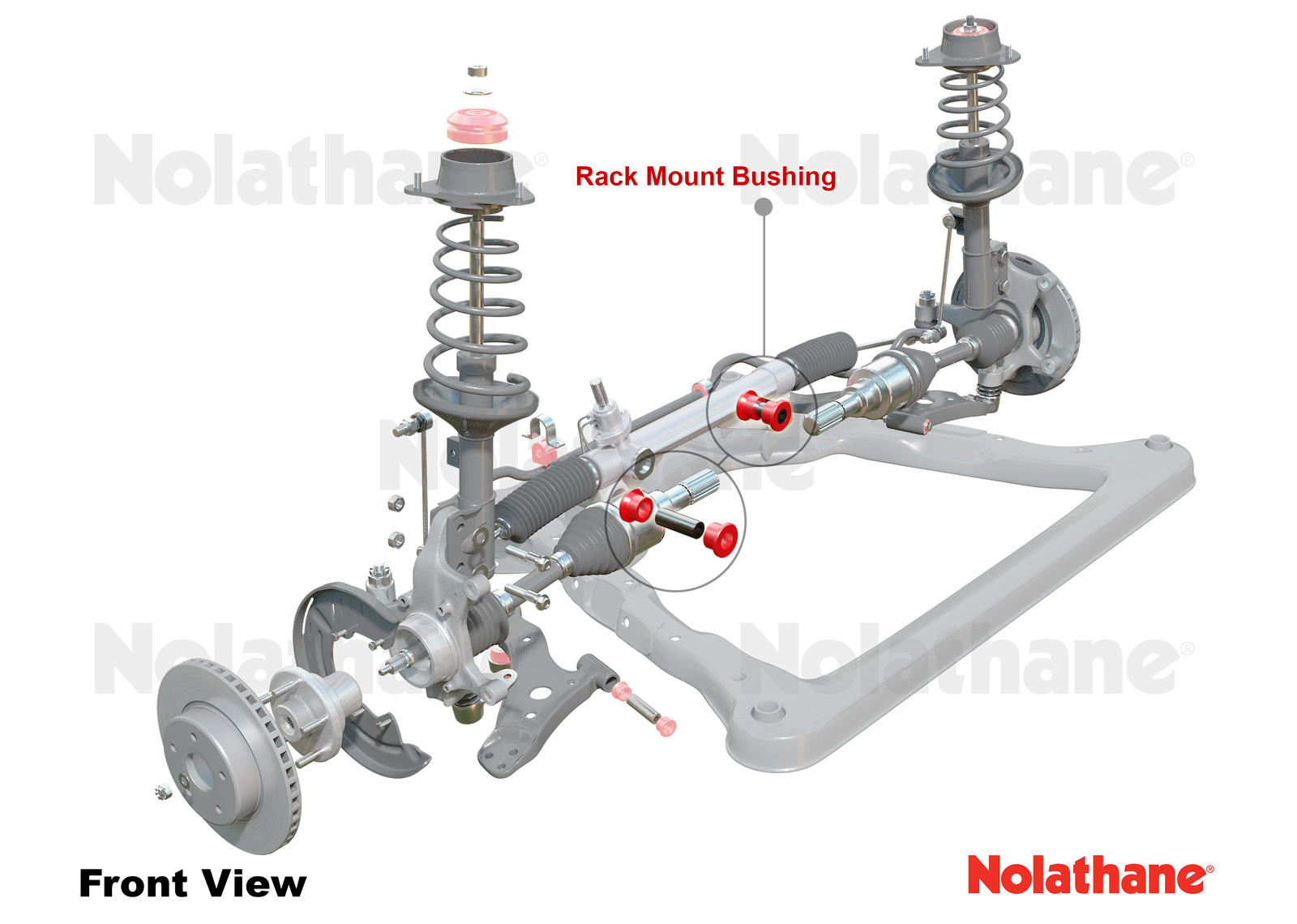 Front Steering Rack and Pinion - Mount Bushing Kit to Suit Toyota Camry, Avalon and Holden Apollo