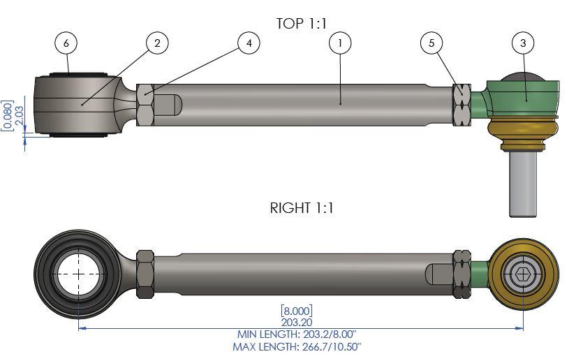 Front Extended Heavy Duty Sway Bar Link with quick release to suit Jeep Wrangler JK