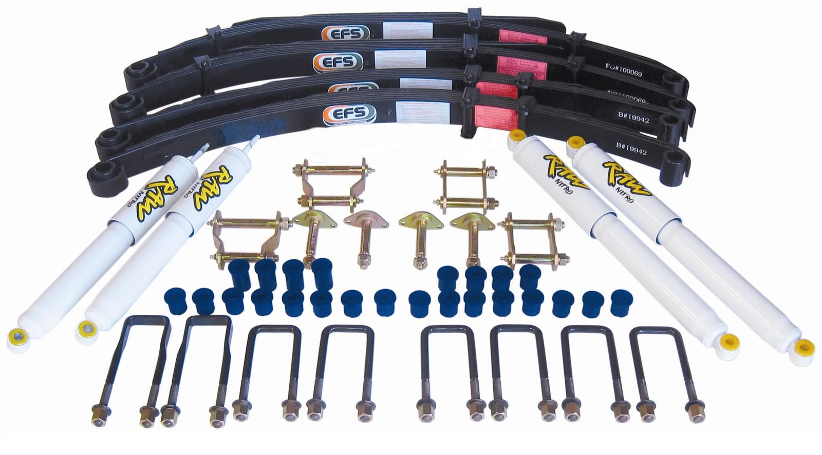 2 Inch 50mm RAW Nitro Lift Kit to suit Nissan Patrol GQ (Y60) Leaf Spring Front & Rear 1988-1997