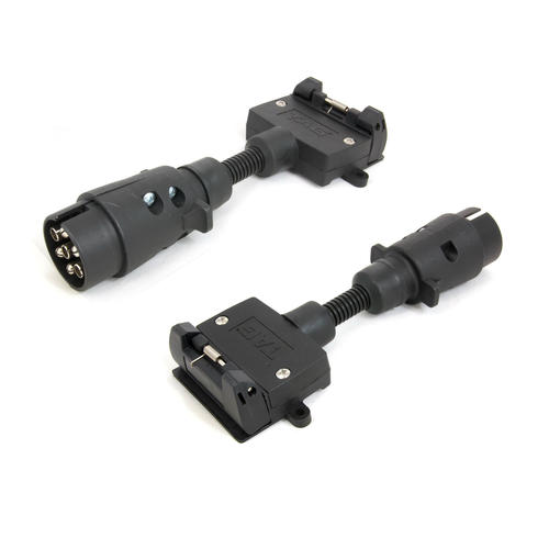 Go to TAG Trailer Adapter - 7 Pin Large Round Plug to 7 Pin Flat Socket