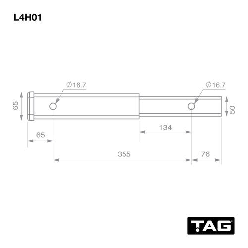 Go to TAG Hitch Extender - Length 356mm, 50mm Square Hitch