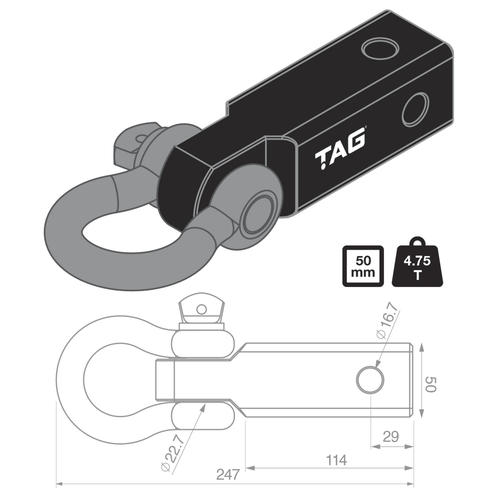 Go to TAG Recovery Hitch - Fixed Bow Shackle (4.75T)