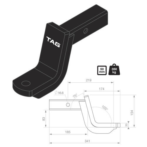 Go to TAG Tow Ball Mount to suit Toyota LandCruiser (08/2007 - on)