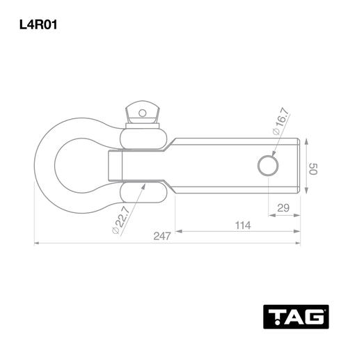Go to TAG Recovery Hitch - Fixed Bow Shackle (4.75T)