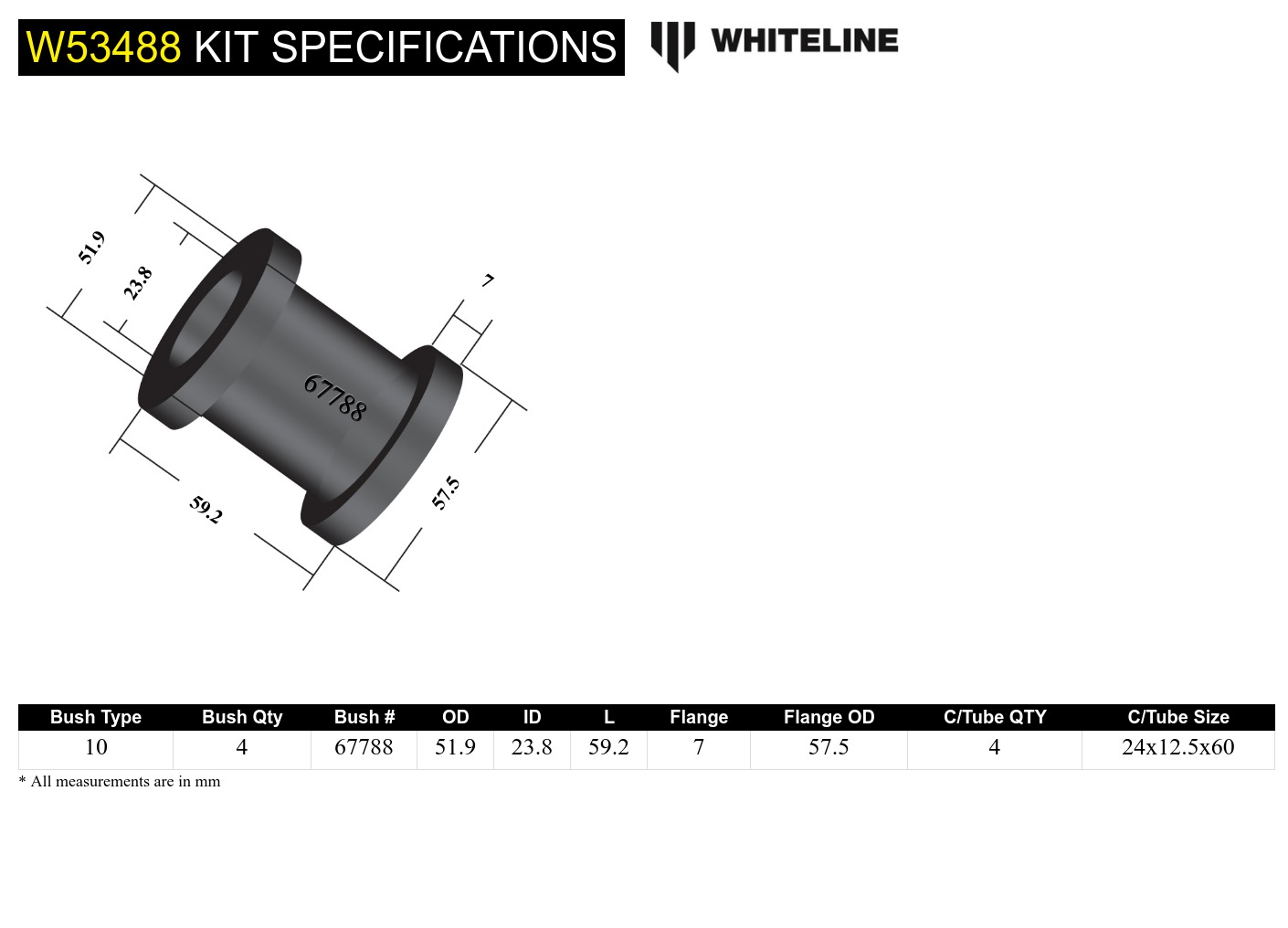 Leading Arm - To Differential Bushing Kit to Suit Suzuki Jimny and Sierra