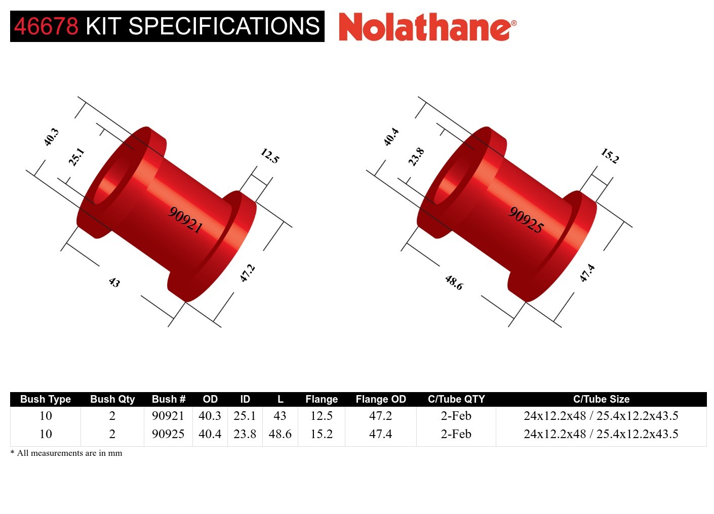 Rear Control Arm Upper - Bushing Kit to Suit Mazda CX-5 KE, KF and Mazda6 GJ,GL