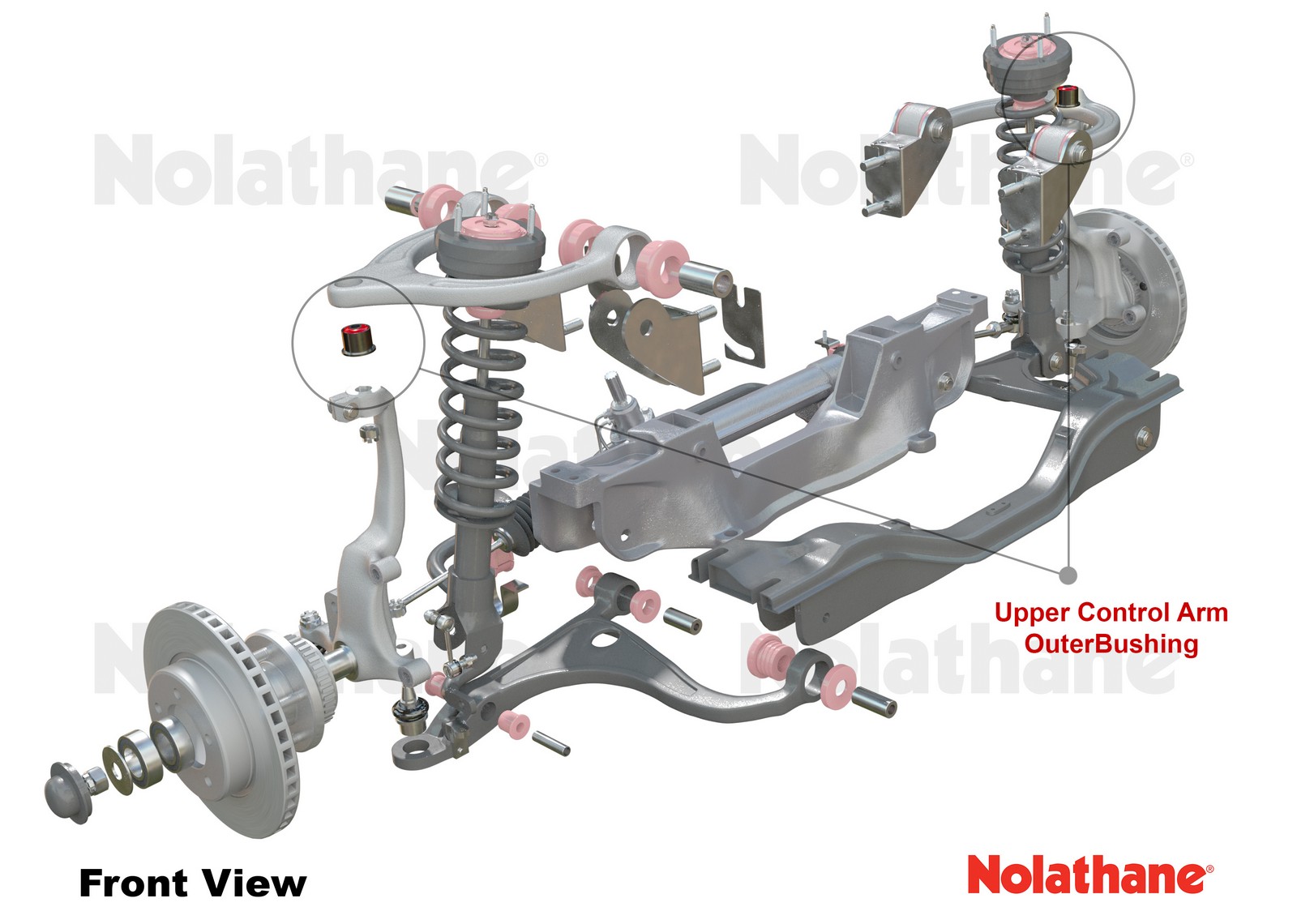 Front Upper Control Arm - Outer Bushing Camber Kit Double Offset to Suit Nissan Skyline R33, R34 Rwd/Awd
