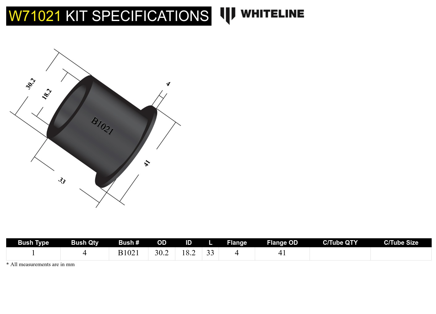 Rear Leaf Spring - Bushing Kit to Suit Holden Colorado, Rodeo, Isuzu D-Max, LDV T60 and Mazda BT-50