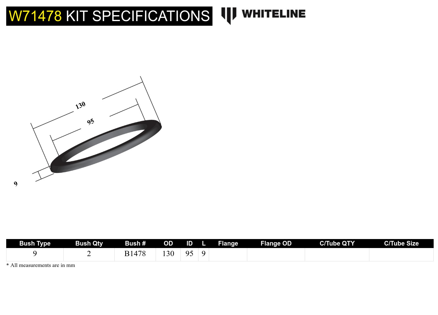 Coil Spring Pad +8mm Ride Height to Suit Ford Falcon/Fairlane, Mustang Classic, Holden HQ-WB and Torana