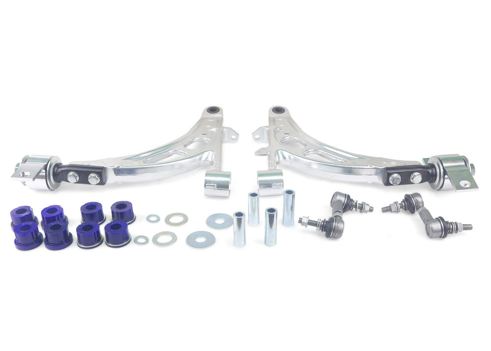 Front Lower Alloy Control Arm Kit with Anti Lift Bushes excluding Ball Joints to suit Subaru Impreza 1992-2007