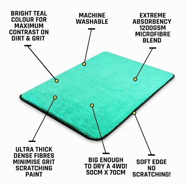 MegaDry XL 1200GSM Microfibre 4WD Drying Towel