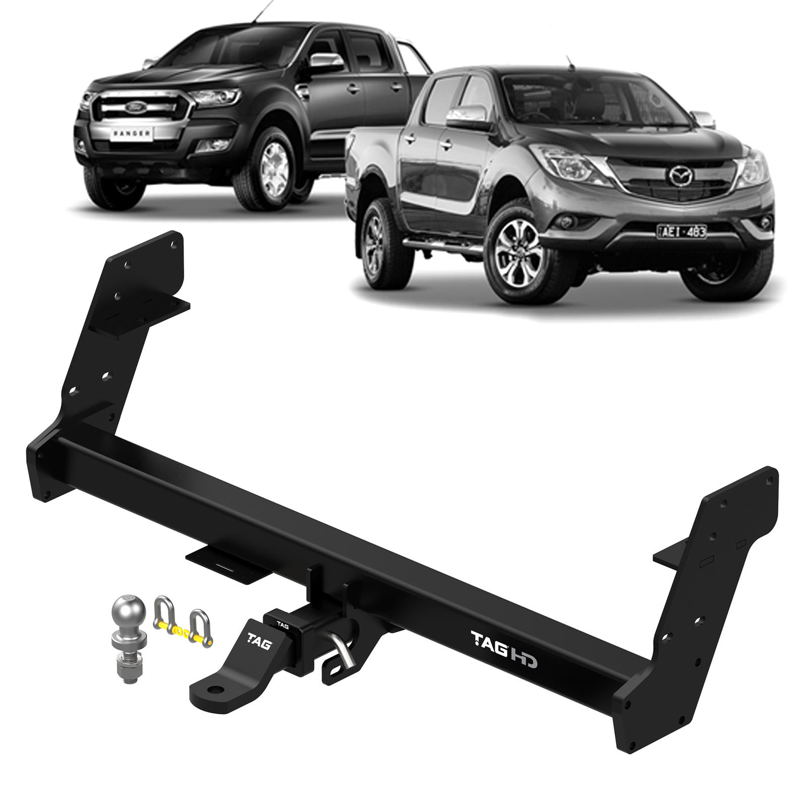 TAG Heavy Duty Towbar to suit Ford Ranger / Mazda BT-50 (High Rider w/step)