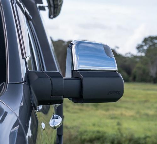 MSA Chrome Towing Mirror to suit Nissan Patrol Y62 - non power fold, Electric, Heated, Indicators