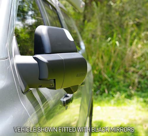 Go to MSA Black Towing Mirror to suit Nissan Patrol Y62 - Electric, Heated, Indicators, Power Fold, Puddle Light, Memory, Camera Provision