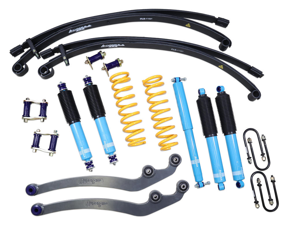 2 Inch 50mm Formula 4x4 Premium Big Bore Lift Kit to suit Toyota LandCruiser 78 & 79 Series from 2007 to 07/2016 (only suits models with straight Radius Arms)