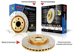 Go to Street Gold Cross-Drilled, Slotted Brake Disc to suit Toyota Starlet 1996-on F