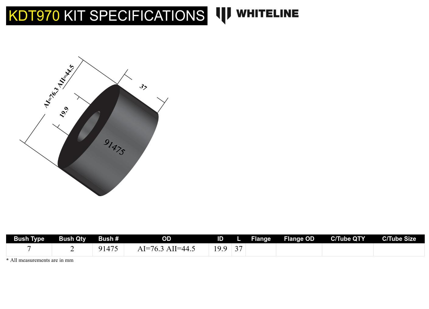 Front Lower Engine Mount - Bushing Kit to Suit Hyundai and Kia