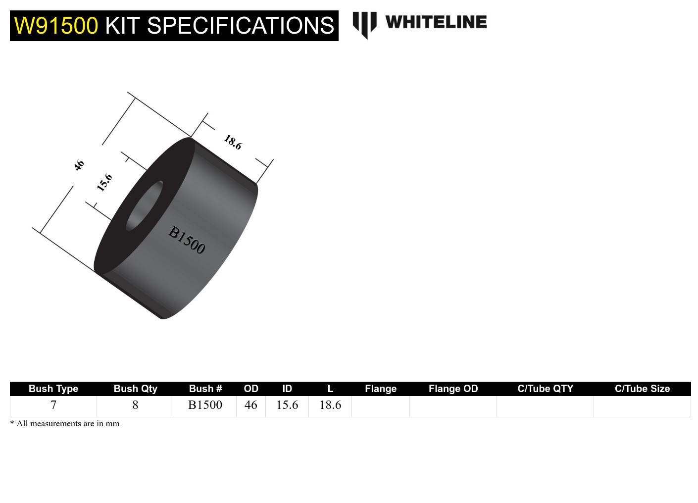 Rear Chassis To Cabin - Mount Bushing Kit to Suit Holden HQ-WB and Torana LC-LJ