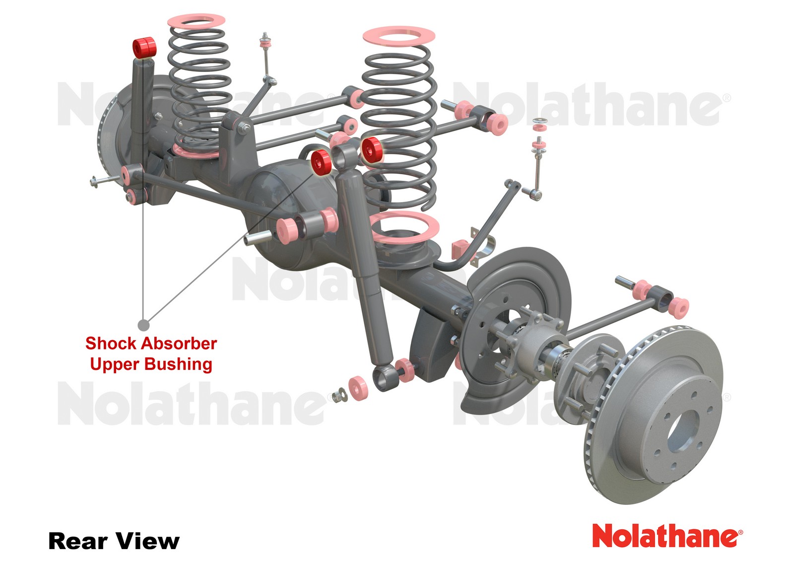 Rear Shock Absorber - Upper Bushing Kit to Suit Toyota Prado 120 Series and 4Runner GRN210
