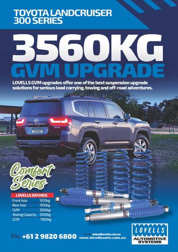 Go to 3560kg Lovells Comfort GVM Upgrade Kit to suit Toyota LandCruiser 300 Series 2021-on