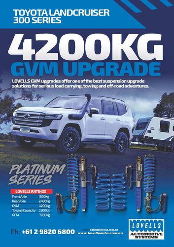 Go to 4200kg Lovells Platinum GVM Upgrade Kit to suit Toyota LandCruiser 300 Series 2021-on
