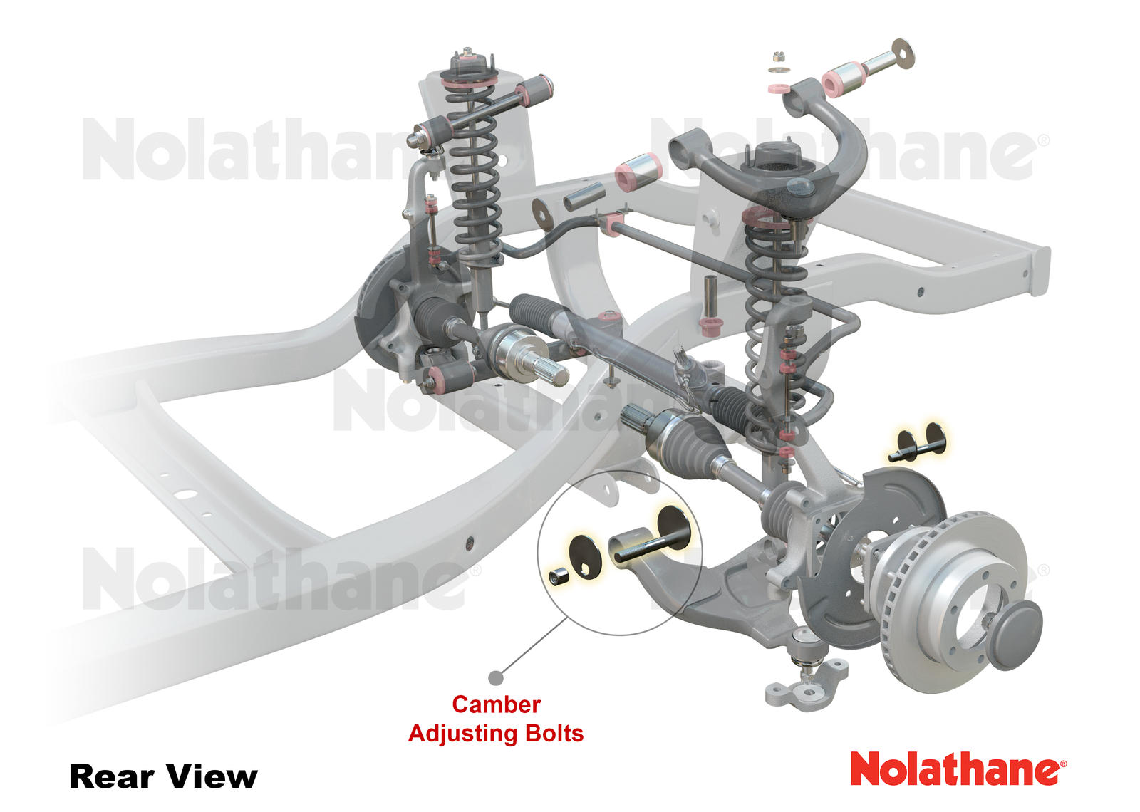 Front Lower Control Arm - Inner Camber Bolt Kit to Suit Toyota HiLux 2005-2015 and Foton Tunland P201 4wd