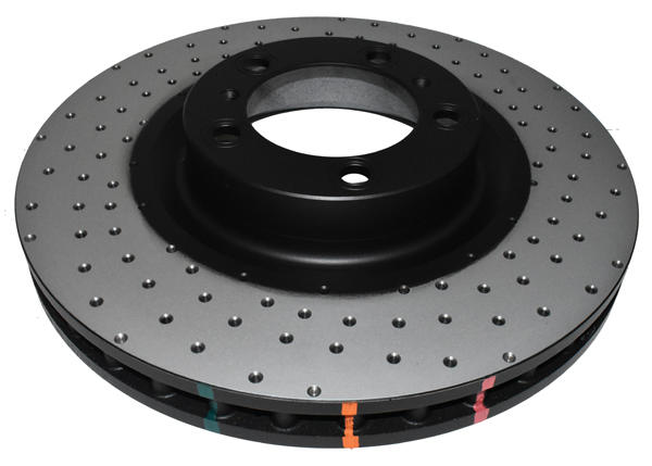 4000 Cross-Drilled, Dimpled Black KP Brake Disc to suit Porsche Panamera 2010-on F