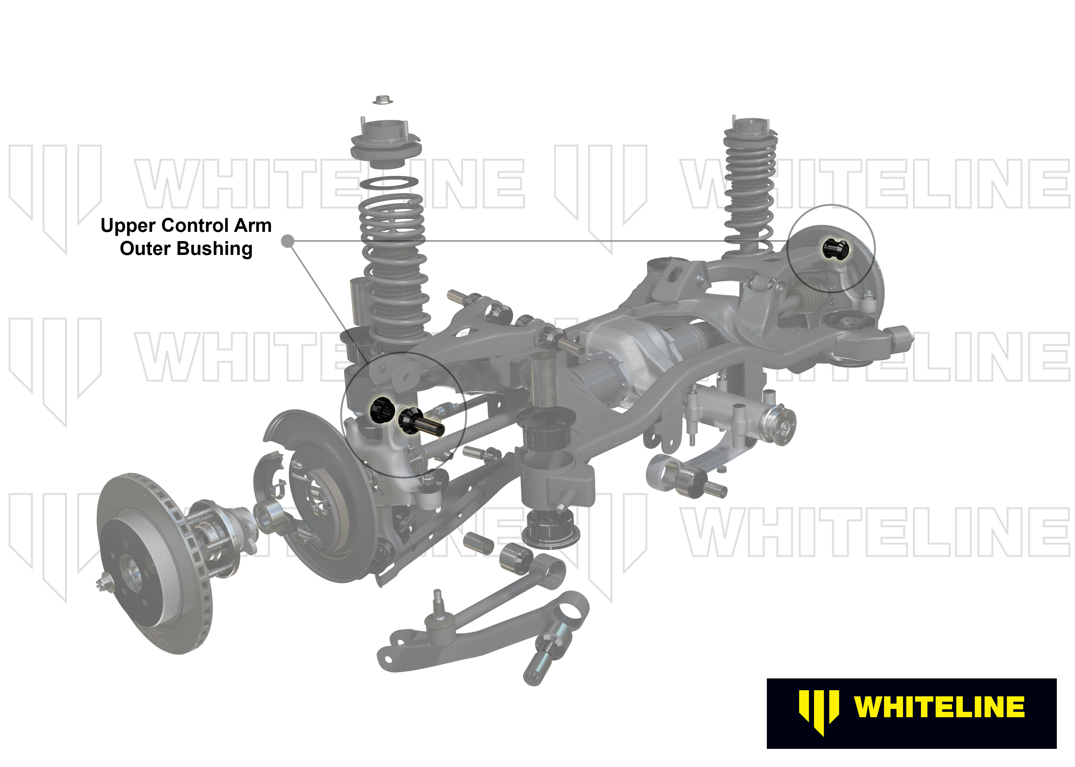 Rear Control Arm Upper - Outer Bushing Double Offset Cambert Kit to Suit Subaru Legacy and Outback