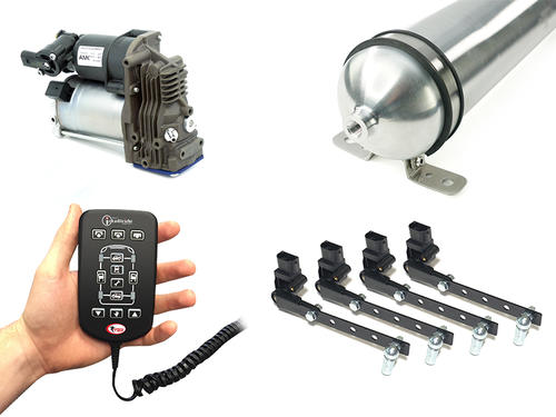 Front & Rear Automatic 3 Height Electronic Control Kit with 1 Gallon Air Tank and AMK Compressor